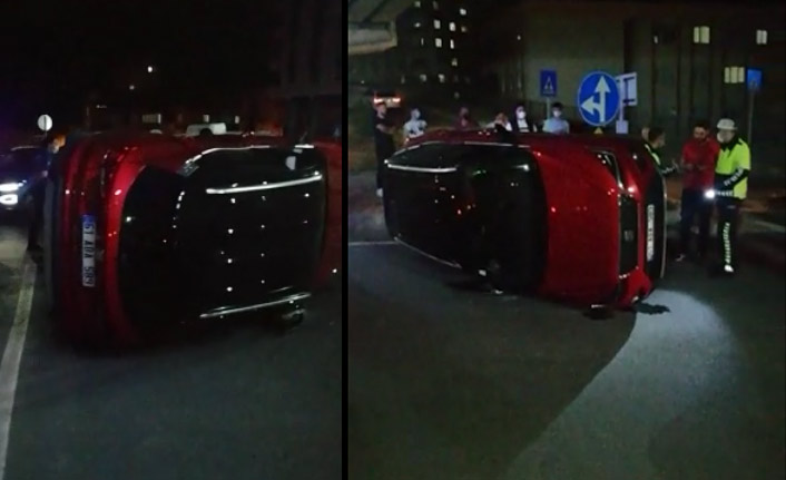 Trabzon'da trafik kazası! Takla attı
