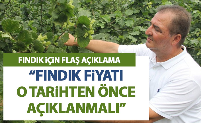 Flaş açıklama: Fındık fiyatı o tarihten önce açıklanmalı