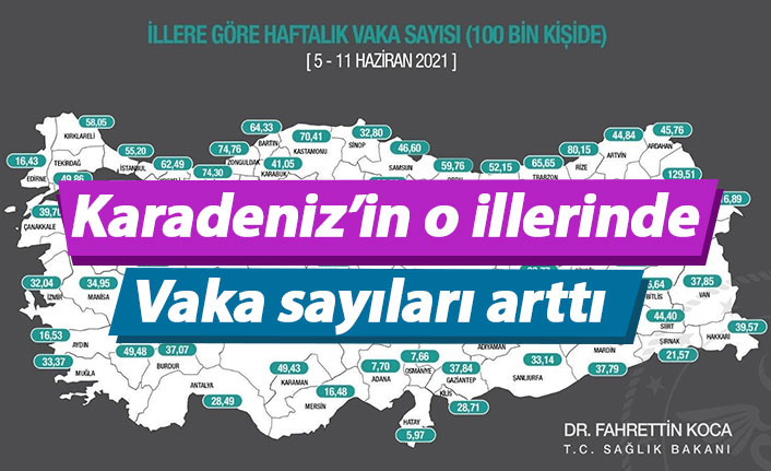 Karadeniz'in o illerinde vaka sayıları arttı