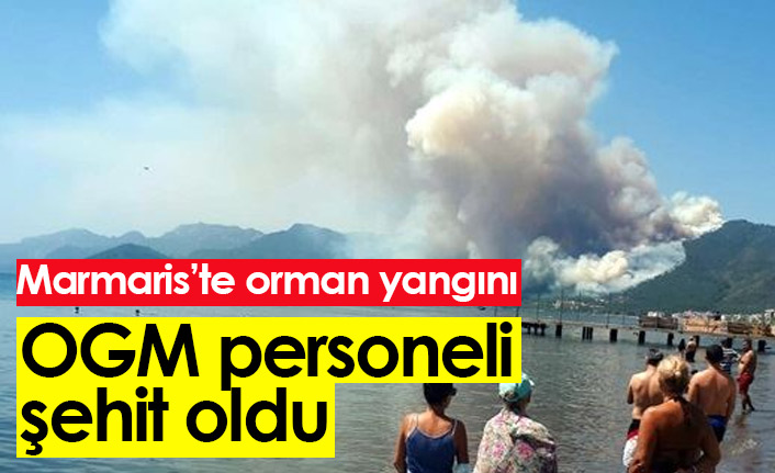 Marmaris'te orman yangını:1 şehit!