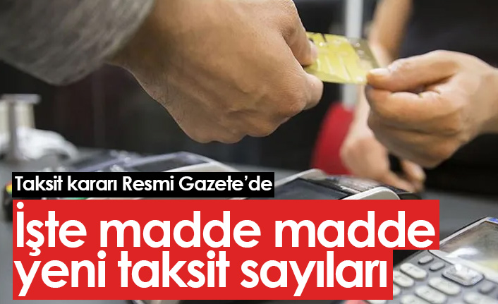 Taksit kararı Resmi Gazete'de
