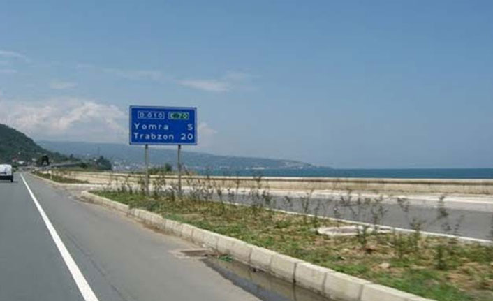 Trabzon-Rize yolunda çalışma. 5 Temmuz 2021