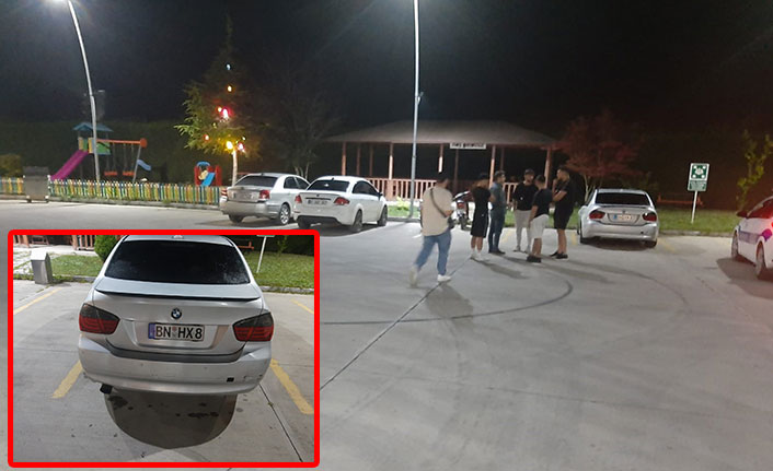 Almanya'dan gelip akaryakıt istasyonunda drift yaptı, ehliyetini kaptırdı