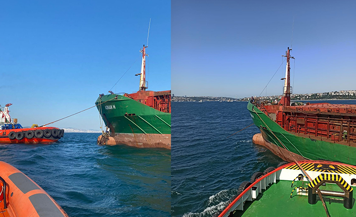 İstanbul Boğazı’nda gemi arıza yaptı