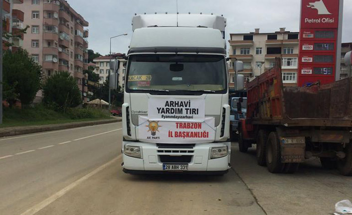 AK Parti Trabzon'dan Artvin'e yardım tırı