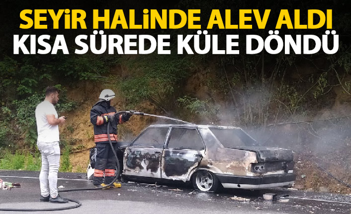 Trabzon'da bir araç küle döndü