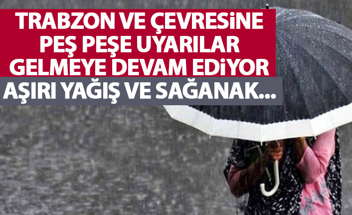 Trabzon ve çevresine peşpeşe uyarılar geliyor! Aşırı yağış ve sağanak...