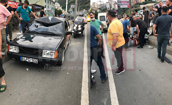 Trabzon'da otomobil yayaya çarptı! 2 yaralı