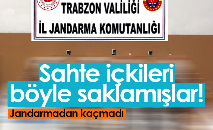 Trabzon'da su şişelerine saklanan sahte içkiler yakalandı