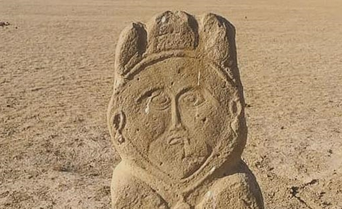 Eski Türk dönemine ait taş heykel bulundu