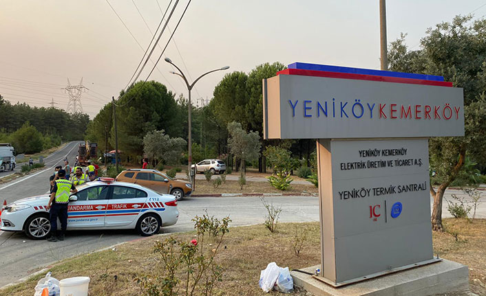 Muğla'da termik santrale sıçrayan yangın kontrol altında