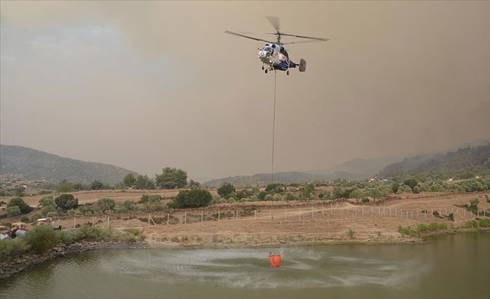 Aydın'daki orman yangınında 2 mahalle tahliye edildi