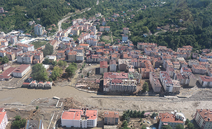 Selin vurduğu bölge havadan görüntülendi