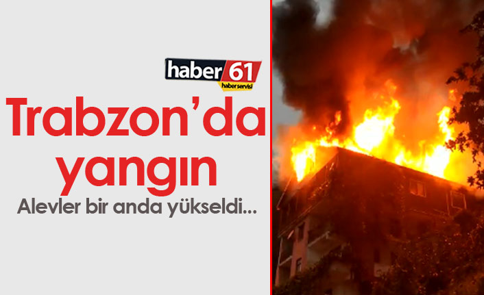 Çaykara'da yangın! Alevler yükseldi...