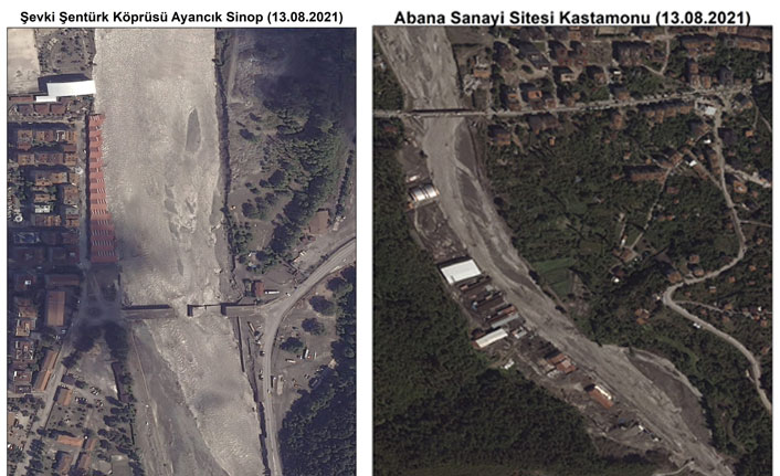 Göktürk-1 Keşif Uydusu selin boyutunu havadan görüntüledi