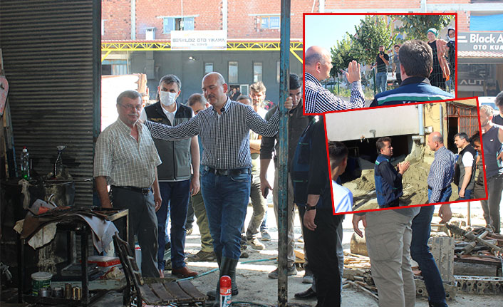 İçişleri Bakanı Soylu afet bölgesinde
