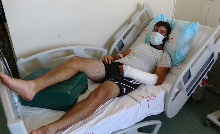 Yangına müdahale ederken ayı saldırısına uğradı