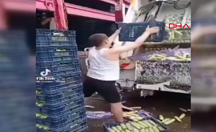 Kasalarca sebzeyi çöpe attı, soruşturma başlatıldı