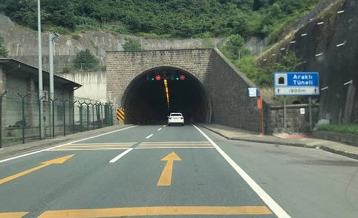 Araklı tünelinde çalışma