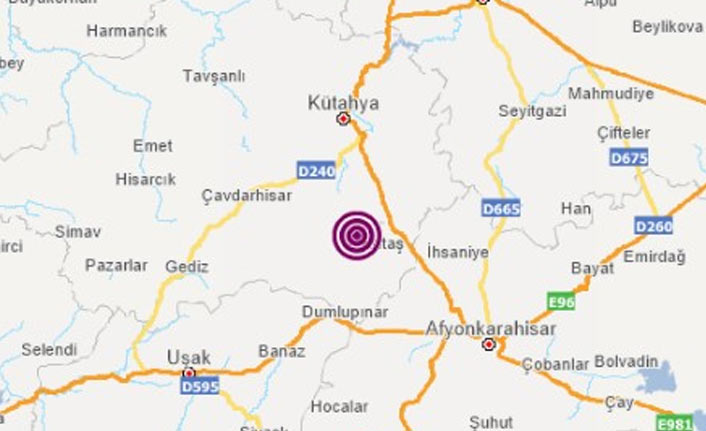 Kütahya'da 5 büyüklüğünde deprem