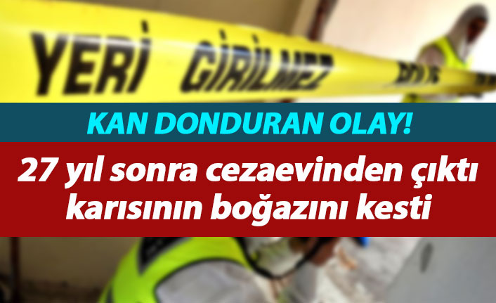 27 yıl sonra cezaevinden çıktı karısının boğazını keserek öldürdü