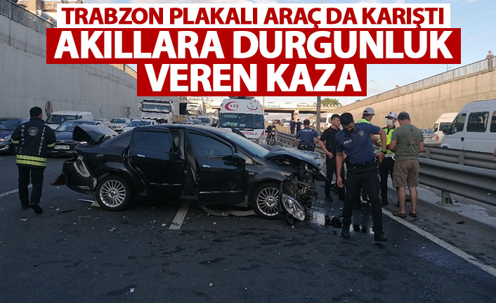 Trabzon Plakalı araç da karıştı! Akıllara durgunluk veren kaza!