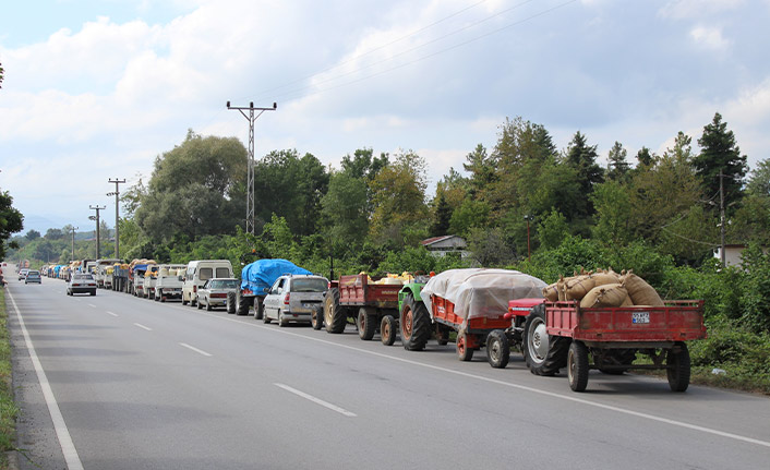 TMO önündeki fındık kuyruğu görüntülendi