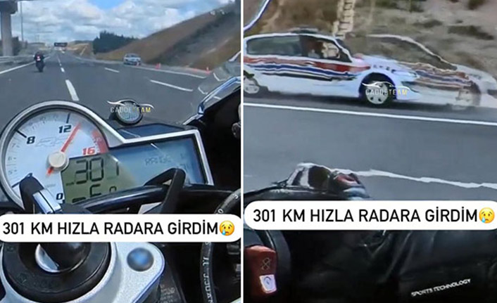 301 kilometre hızla radara girdi