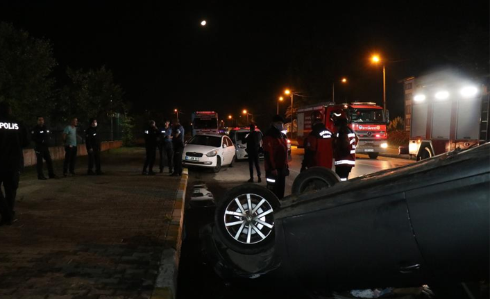 Direksiyon hakimiyetini kaybetti, takla attı