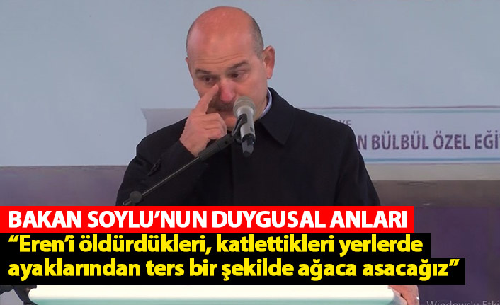 Bakan Soylu'nun Eren Bülbül adına yapılan okul açılışında duygusal anları