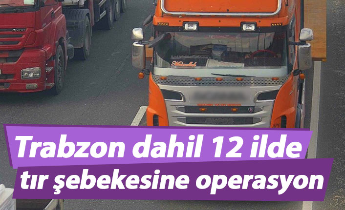 Trabzon dahil 12 ilde tır şebekesine operasyon