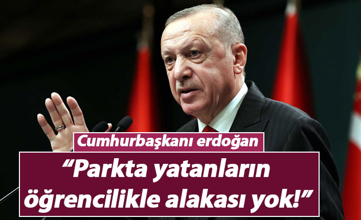 Cumhurbaşkanı Erdoğan: Parkta yatanların öğrencilikle alakası yok!