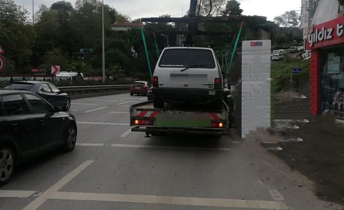 Trabzon’da Abart Egzoz Tespit Edilen Araç Trafikten Men Edildi+