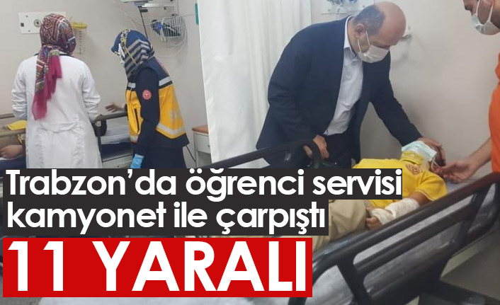 Trabzon'da öğrenci servisi kaza yaptı: 11 yaralı