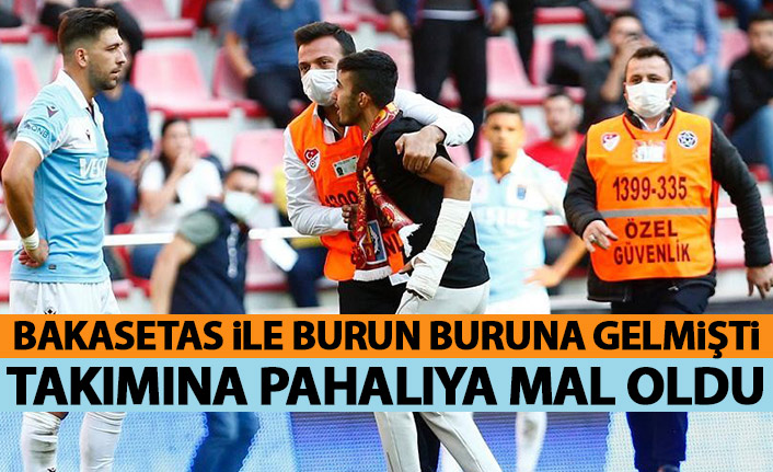 Trabzonspor maçında sahaya atlayan taraftar Kayserispor'a pahalıya mal oldu