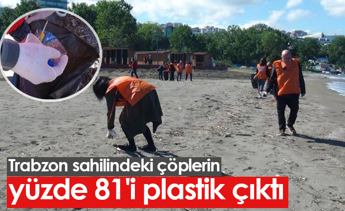 Trabzon'da sahildeki çöplerin büyük çoğunluğu plastik çıktı