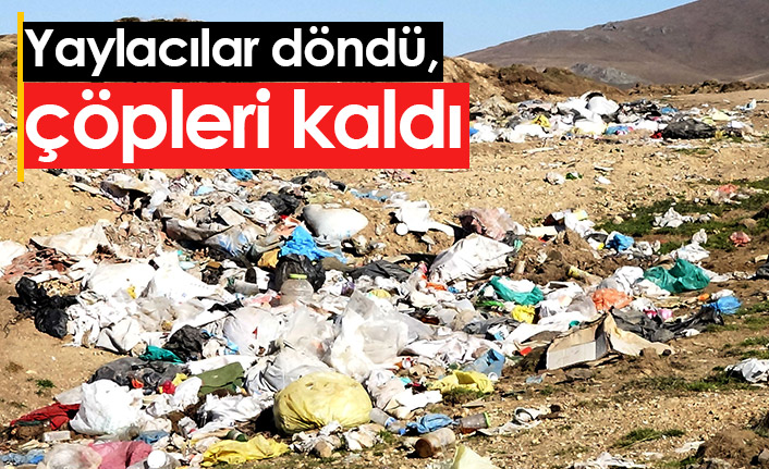 Trabzon'da yaylacıların ardında çöpler kaldı