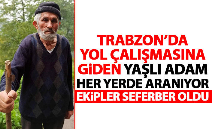 Trabzon'da yol çalışmasına bakmaya gitti; kayıp olarak aranıyor 