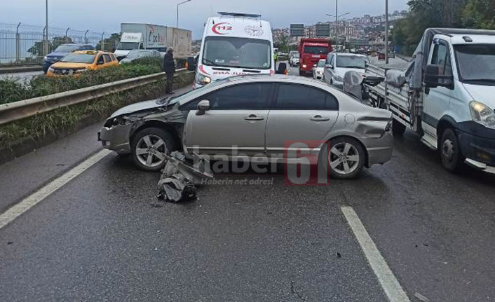 Trabzon’da yağış kaza getirdi! 2 yaralı
