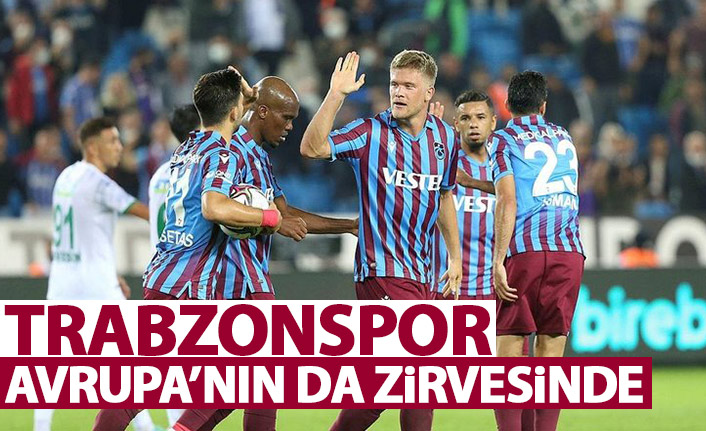 Trabzonspor Avrupa'nın da zirvesinde