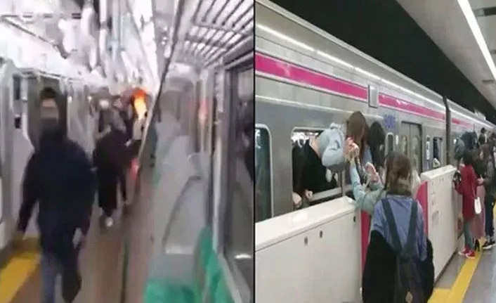 Trende dehşet! Yolculara saldırdı, vagonu ateşe verdi