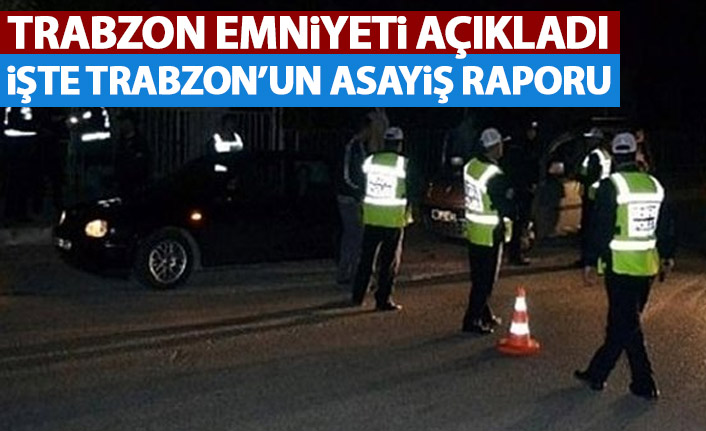 Trabzon Emniyeti 1 aylık asayiş raporunu açıkladı!