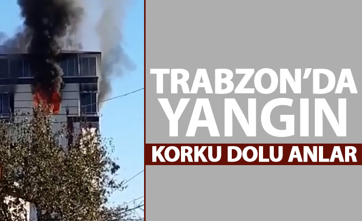 Arsin ilçesinde 6 katlı apartmanın 5. katında çıkan yangın paniğe neden oldu