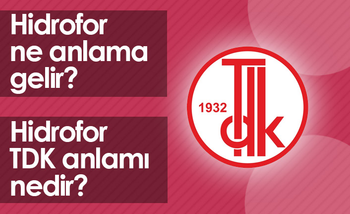 Hidrofor Ne Demek? Hidrofor TDK Anlamı Ne?