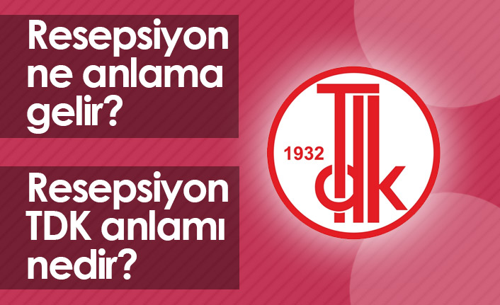 Resepsiyon Ne Demektir? Resepsiyon TDK Anlamı Nedir?