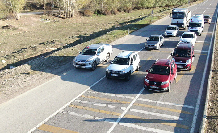 Bayburt’ta drone ile trafik denetimi