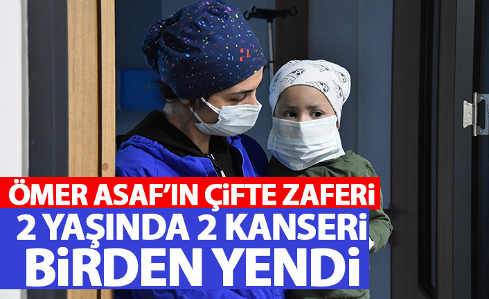 Trabzon'da yaşayan Ömer Asaf 2 yaşında 2 kanseri yendi!