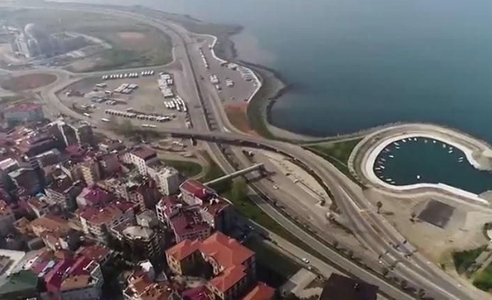 Trabzon'da Moloz'da üst geçit çalışması