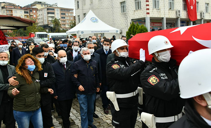 Trafik kazasında ölen bekçi son yolculuğuna uğurlandı