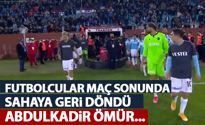 Trabzonspor maç sonunda sahaya geri döndü! Taraftar stadı terk etmedi